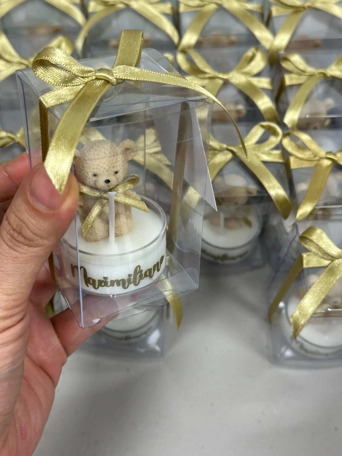 Osito Textura en Cajita de Acetato