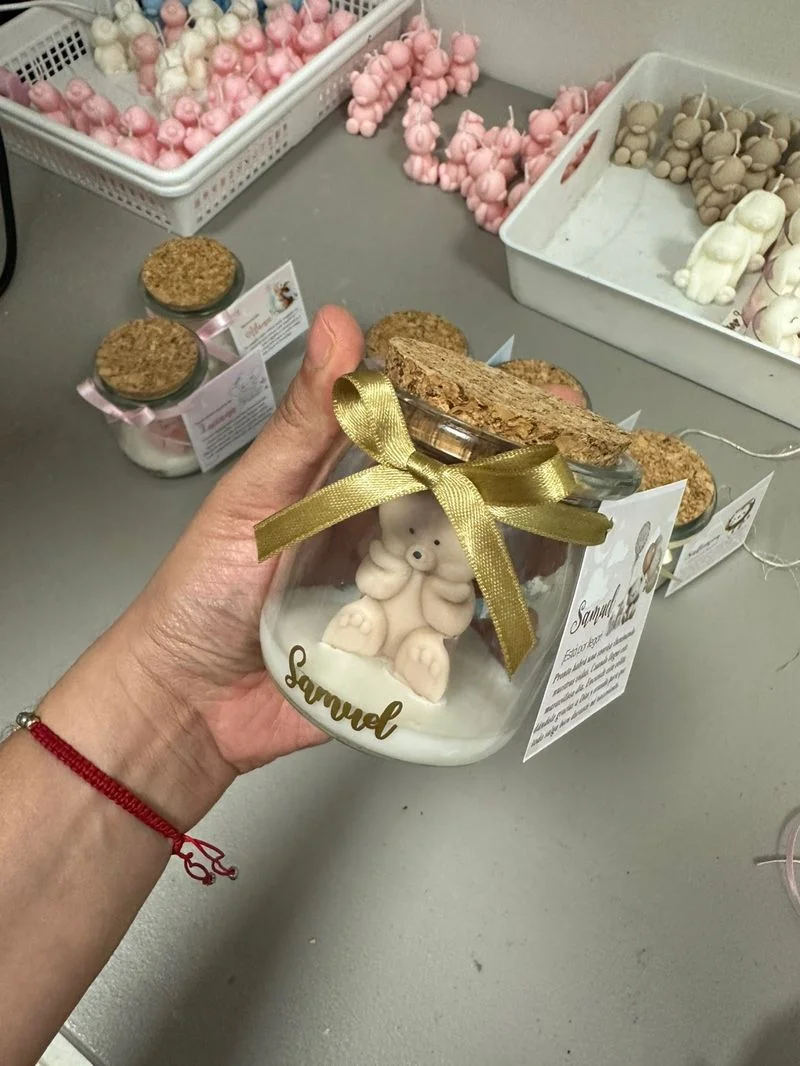 Osito Cachetes en Frasco con Corcho